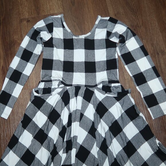 NWT Bijou Sauvage Check Me Out Skyler Dress Black White Buffalo Check Knit sz 10 - Picture 4 of 5
